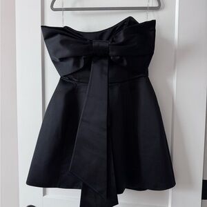 Sophisticated Black Bow Mini Dress